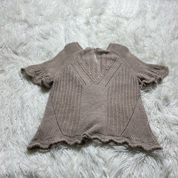 By Anthropologie Short-Sleeve Pointelle Sweater Tee - Picture 5 of 5